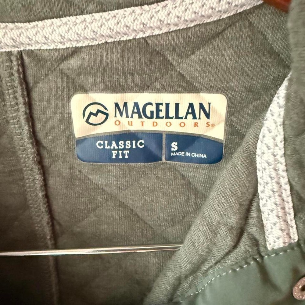 Magellan green quilted diamond pattern jacket/pullover sweater in size S - Picture 3 of 3